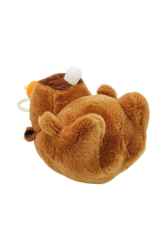 Drooling Capybara Fuzzy Faux Fur Plushie Key Chain