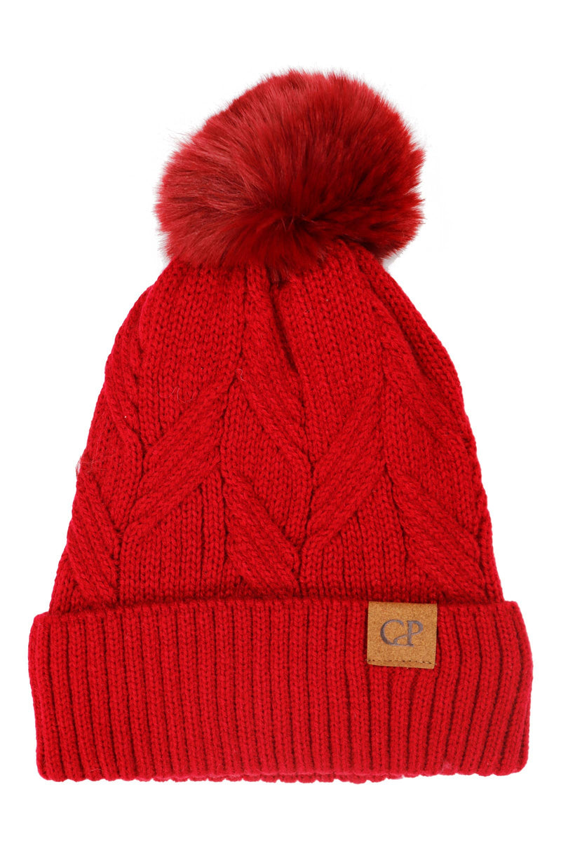 Chargez l'image dans la visionneuse de la galerie, Coil Chevron Knitted Fleece Lined Beanie
