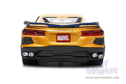 Cargue la imagen en el visor de la galería, Marvel Comics: X-Men Chevrolet® Corvette® Stingray with Wolverine Diecast Figurine 1:24 Scale Car
