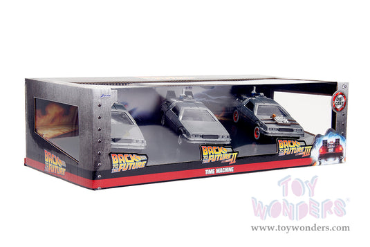 Hollywood Rides: Back To the Future - 3 Pack Time Machine 1:32 Scale Model Car
