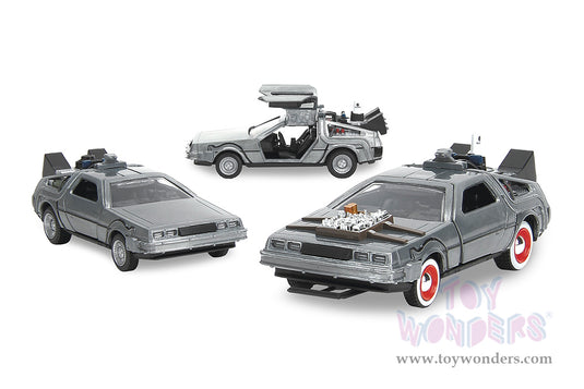 Hollywood Rides: Back To the Future - 3 Pack Time Machine 1:32 Scale Model Car