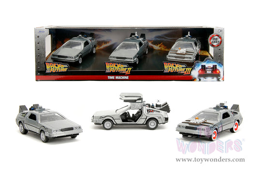 Hollywood Rides: Back To the Future - 3 Pack Time Machine 1:32 Scale Model Car