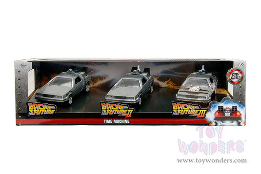 Hollywood Rides: Back To the Future - 3 Pack Time Machine 1:32 Scale Model Car
