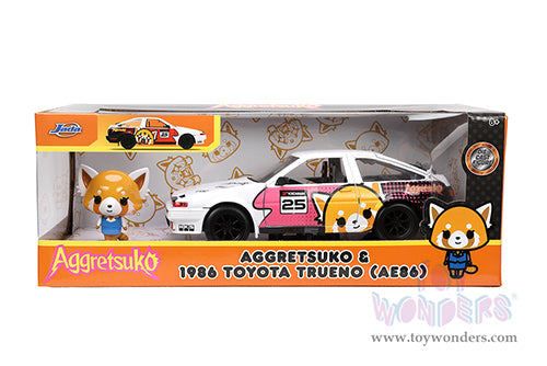 Paseos en Hollywood - Toyota Trueno (AE86) 1986 con figura de Aggretsuko, Jada Toys