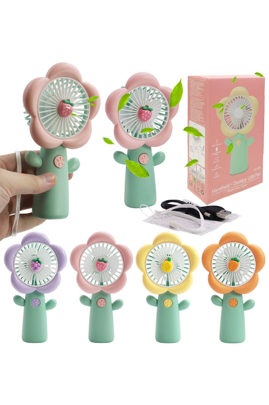 Cap Zone - Flower Petal Fruit Pastel Handheld Electric Fan