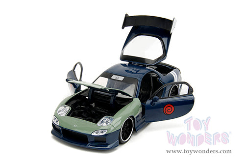 Hollywood Rides: Naruto Mazda RX-7 with Kakashi Hatake Dark Blue/Green Diecast Jada Toys Figure