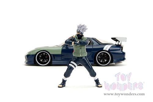 Hollywood Rides: Naruto Mazda RX-7 with Kakashi Hatake Dark Blue/Green Diecast Jada Toys Figure