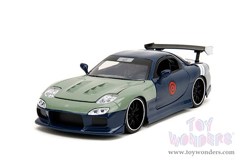 Hollywood Rides: Mazda RX-7 with Kakashi Hatake Dark Blue/Green Diecast Jada Toys Figure