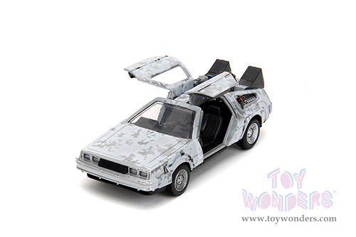 Cargue la imagen en el visor de la galería, Hollywood Rides: Back To the Future 1 - 1:32 Scale Frost Brush Metal Time Machine Model Car
