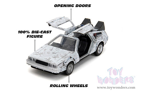 Cargue la imagen en el visor de la galería, Hollywood Rides: Back To the Future 1 - 1:32 Scale Frost Brush Metal Time Machine Model Car
