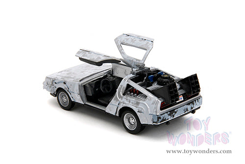 Cargue la imagen en el visor de la galería, Hollywood Rides: Back To the Future 1 - 1:32 Scale Frost Brush Metal Time Machine Model Car
