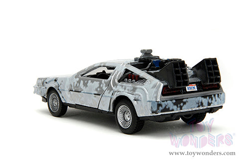 Cargue la imagen en el visor de la galería, Hollywood Rides: Back To the Future 1 - 1:32 Scale Frost Brush Metal Time Machine Model Car
