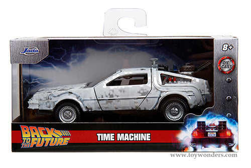 Cargue la imagen en el visor de la galería, Hollywood Rides: Back To the Future 1 - 1:32 Scale Frost Brush Metal Time Machine Model Car
