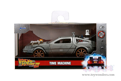 Chargez l&#39;image dans la visionneuse de la galerie, Hollywood Rides: Back To the Future 3 - 1:32 Scale Train Wheel Version Time Machine Model Car
