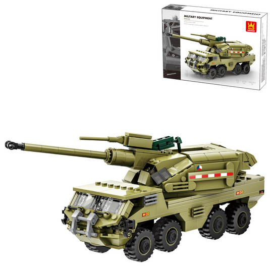 Wange Bricks: The Metal World War Military Equipment Armored Transporter Brick Toy