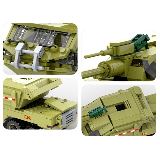 Wange Bricks: The Metal World War Military Equipment Armored Transporter Brick Toy