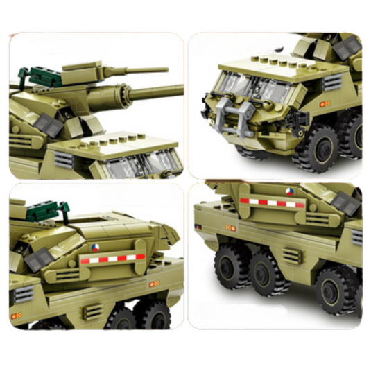 Wange Bricks: The Metal World War Military Equipment Armored Transporter Brick Toy
