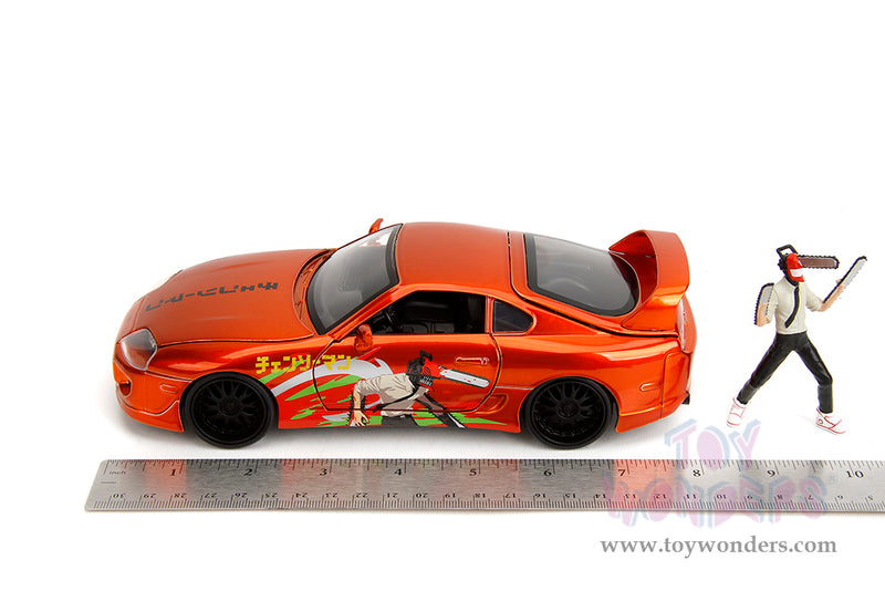 Chargez l'image dans la visionneuse de la galerie, Hollywood Rides -"Chainsaw Man" 1995 Toyota Supra with Chainsaw Man Figure, Jada Toys
