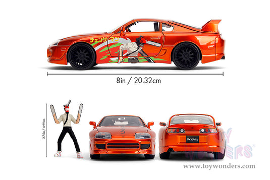 Hollywood Rides -"Chainsaw Man" 1995 Toyota Supra with Chainsaw Man Figure, Jada Toys