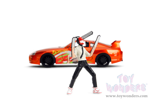 Hollywood Rides -"Chainsaw Man" 1995 Toyota Supra with Chainsaw Man Figure, Jada Toys