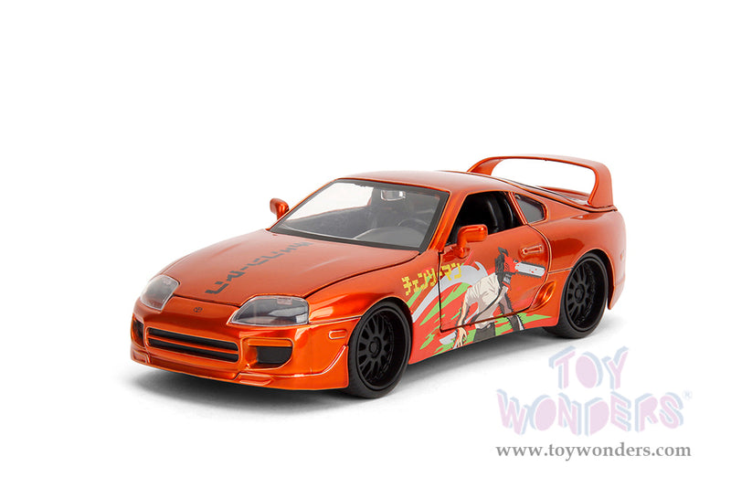 Chargez l'image dans la visionneuse de la galerie, Hollywood Rides -"Chainsaw Man" 1995 Toyota Supra with Chainsaw Man Figure, Jada Toys

