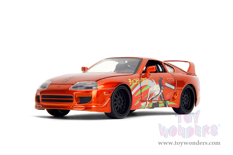 Chargez l'image dans la visionneuse de la galerie, Hollywood Rides -"Chainsaw Man" 1995 Toyota Supra with Chainsaw Man Figure, Jada Toys
