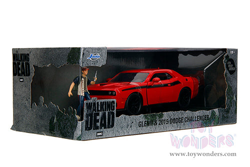 Chargez l&#39;image dans la visionneuse de la galerie, Hollywood Rides: Dodge Challenger SRT with Glenn The Walking Dead Diecast Jada Toys Figure
