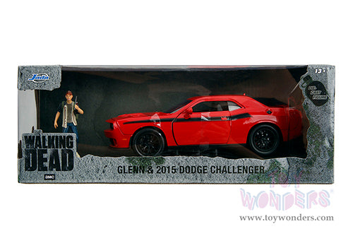 Chargez l&#39;image dans la visionneuse de la galerie, Hollywood Rides: Dodge Challenger SRT with Glenn The Walking Dead Diecast Jada Toys Figure

