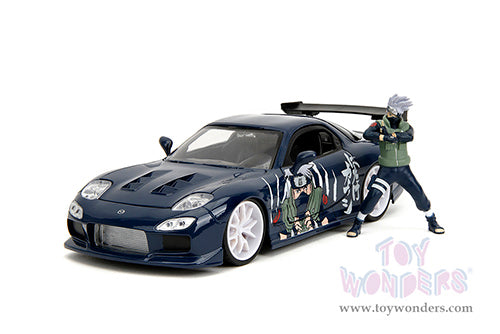 Hollywood Rides: Naruto Shippuden - Mazda RX-7 with Kakashi Hatake Dark Blue Diecast Jada Toys Figure