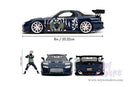 Hollywood Rides: Naruto Shippuden - Mazda RX-7 with Kakashi Hatake Dark Blue Diecast Jada Toys Figure