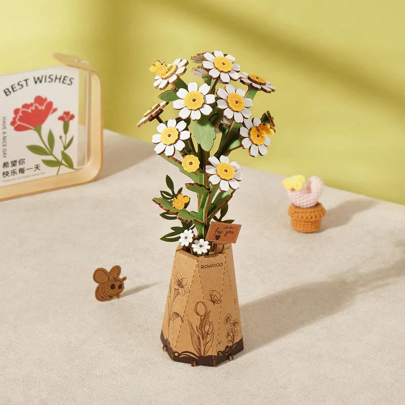 Load image into Gallery viewer, Robotime Rowood - DIY Wooden Flower Bouquet 3D Wooden Puzzle Figure
