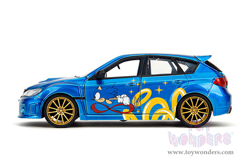 Cargue la imagen en el visor de la galería, Hollywood Rides:  Sonic The Hedgehog - Subaru Impreza WRX STI with Sonic Diecast Figure
