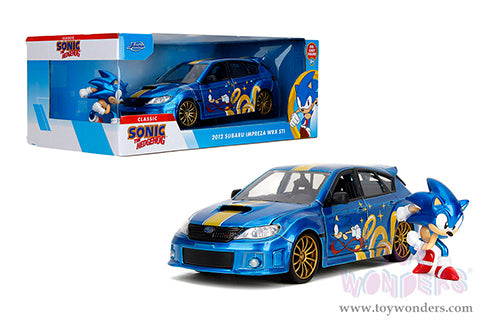 Cargue la imagen en el visor de la galería, Hollywood Rides:  Sonic The Hedgehog - Subaru Impreza WRX STI with Sonic Diecast Figure
