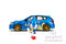 Hollywood Rides:  Sonic The Hedgehog - Subaru Impreza WRX STI with Sonic Diecast Figure