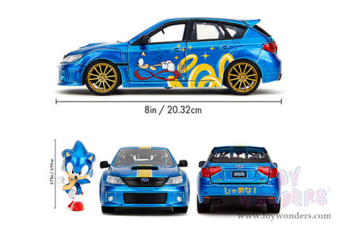 Hollywood Rides:  Sonic The Hedgehog - Subaru Impreza WRX STI with Sonic Diecast Figure