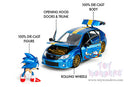 Hollywood Rides:  Sonic The Hedgehog - Subaru Impreza WRX STI with Sonic Diecast Figure