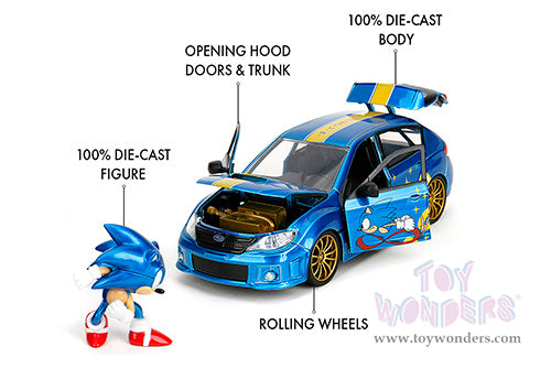 Hollywood Rides:  Sonic The Hedgehog - Subaru Impreza WRX STI with Sonic Diecast Figure