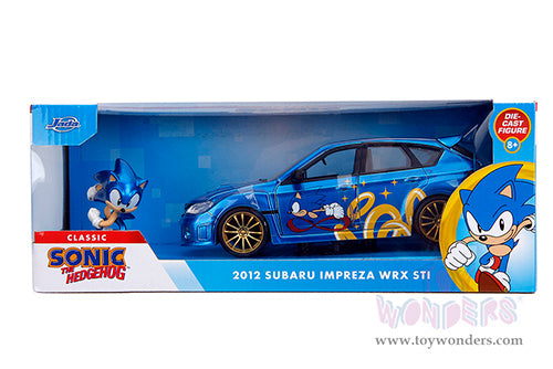 Cargue la imagen en el visor de la galería, Hollywood Rides:  Sonic The Hedgehog - Subaru Impreza WRX STI with Sonic Diecast Figure
