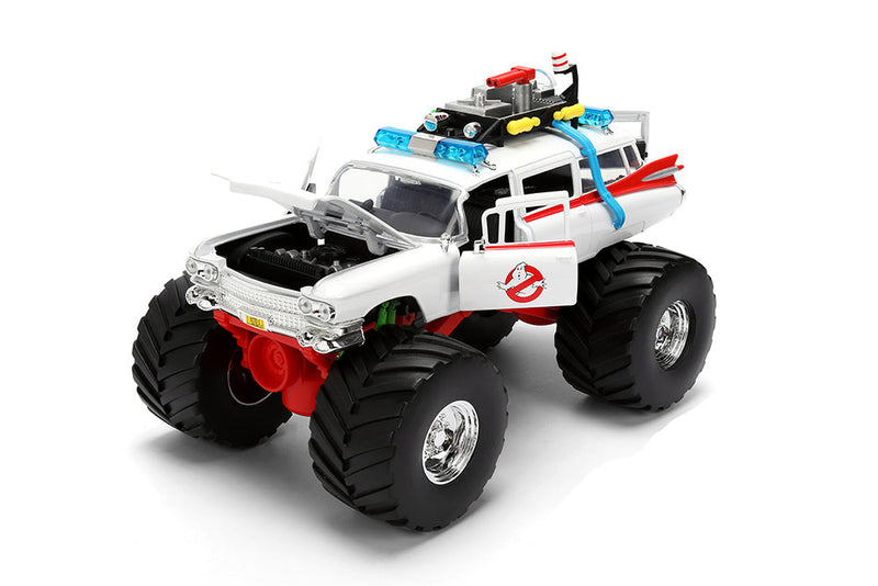Cargue la imagen en el visor de la galería, Toy monster truck with a Ghostbusters theme on a white background, featuring the brand 'Toy Wonders'.

