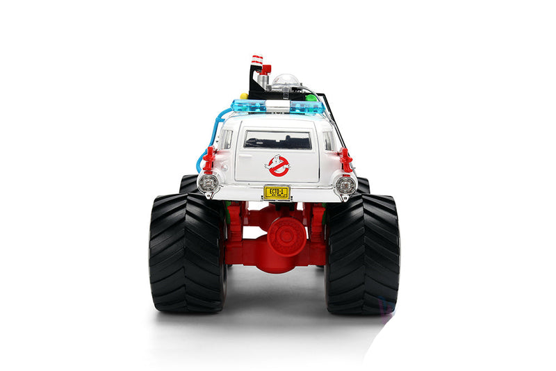 Cargue la imagen en el visor de la galería, Toy monster truck with red and black details on a white background, featuring the 'Ghostbusters' logo.
