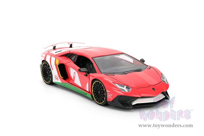 Cargue la imagen en el visor de la galería, Jada Toys - Hollywood Rides: Lamborghini Aventador Sonic The Hedgehog SV with Knuckles Figurine 1:24 Scale Car

