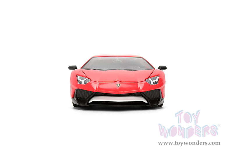 Cargue la imagen en el visor de la galería, Jada Toys - Hollywood Rides: Lamborghini Aventador Sonic The Hedgehog SV with Knuckles Figurine 1:24 Scale Car
