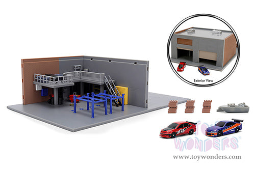 Cargue la imagen en el visor de la galería, Toy Wonders Jada Toys Fast &amp; Furious - Han's Garage Diorama Set 1/24 Scale Diecast Model Car
