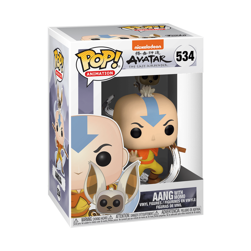 Funko POP! Animation : Avatar - Aang avec Momo 