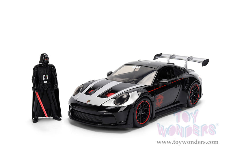 Chargez l'image dans la visionneuse de la galerie, Hollywood Rides Star Wars - Porsche 911 GT3 RS (992) with Darth Vader Figure Jada Toys

