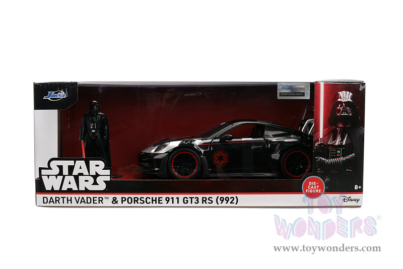 Chargez l'image dans la visionneuse de la galerie, Hollywood Rides Star Wars - Porsche 911 GT3 RS (992) with Darth Vader Figure Jada Toys
