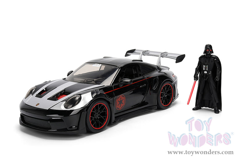 Chargez l'image dans la visionneuse de la galerie, Hollywood Rides Star Wars - Porsche 911 GT3 RS (992) with Darth Vader Figure Jada Toys
