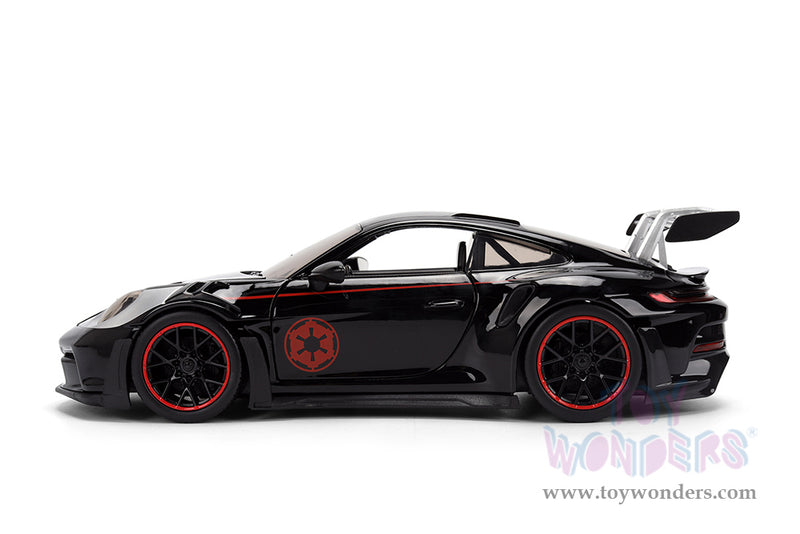 Chargez l'image dans la visionneuse de la galerie, Hollywood Rides Star Wars - Porsche 911 GT3 RS (992) with Darth Vader Figure Jada Toys
