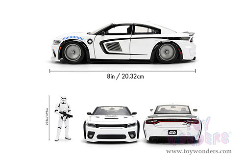 Cargue la imagen en el visor de la galería, Hollywood Rides Star Wars - Dodge Charger SRT Hellcat with Stormtrooper™ Figure Jada Toys
