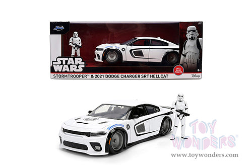 Cargue la imagen en el visor de la galería, Hollywood Rides Star Wars - Dodge Charger SRT Hellcat with Stormtrooper™ Figure Jada Toys
